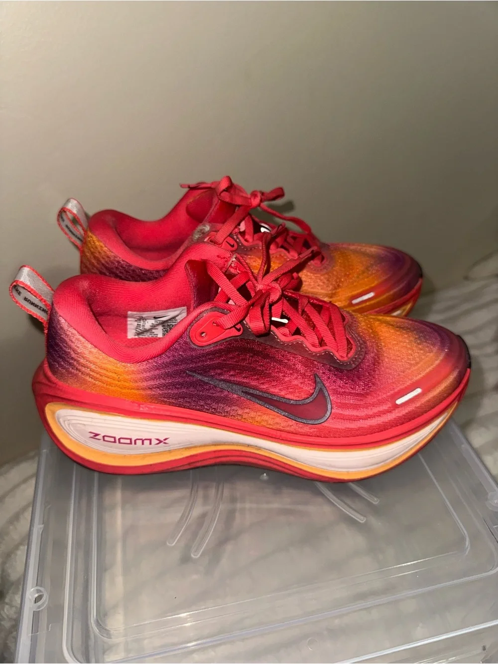 Nike Women's Gradient Red Orange ZoomX Running Shoes